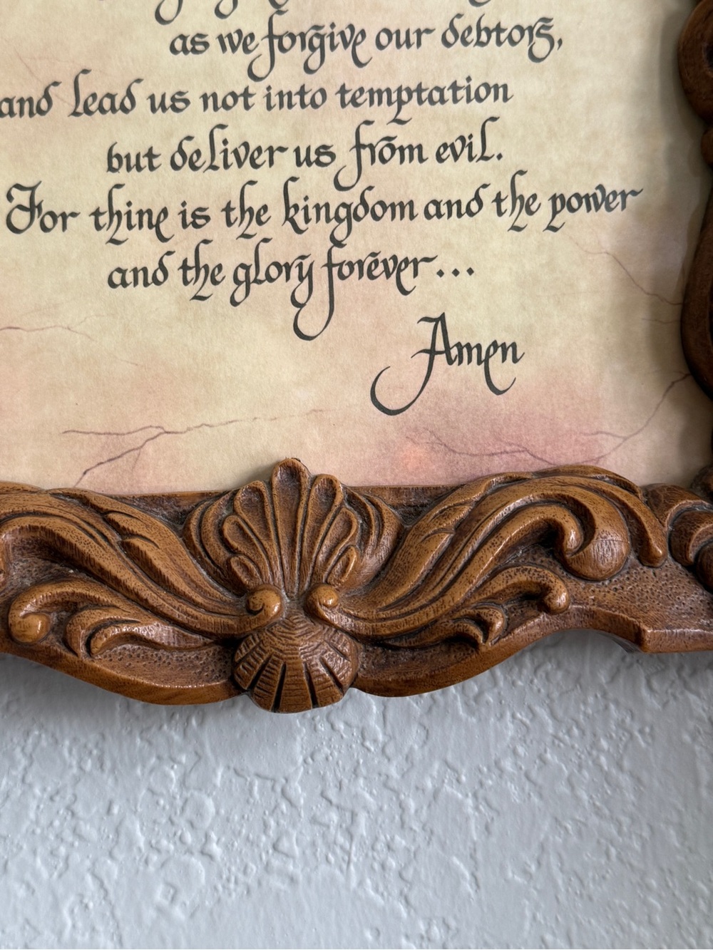 Vintage Lords Prayer 3D Faux Wood Picture - Picture 6 of 13